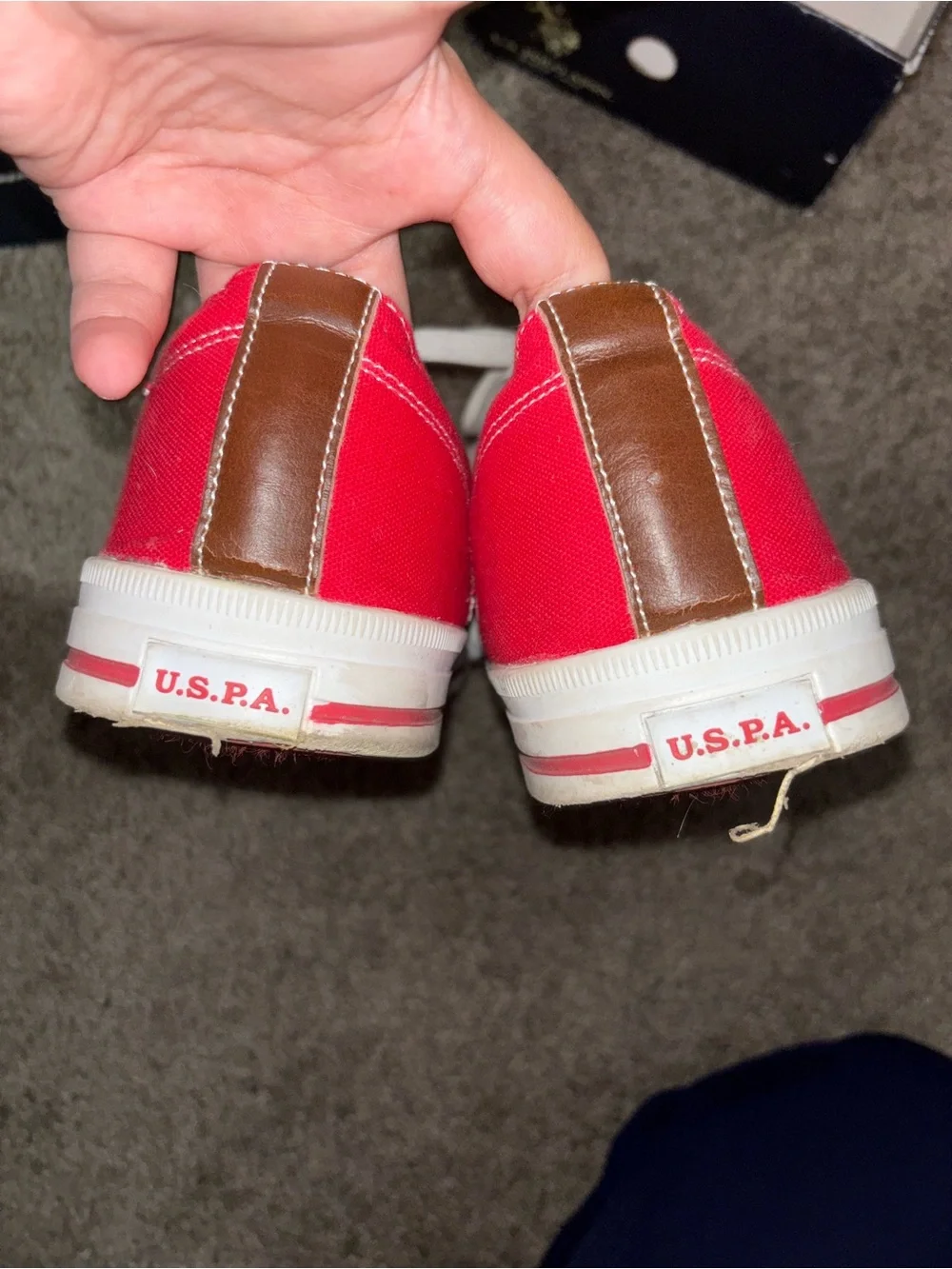 U.S. Polo Assn. Women’s Red Canvas Low-Top Sneakers with White Accents